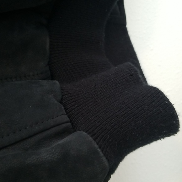 TIMBERLAND Vintage Weatherproof Suede Leather Bomber Black Large - Picture 10 of 12